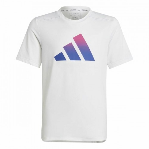 Krekls ar Īsām Piedurknēm Bērniem Adidas Train Icons Balts image 1