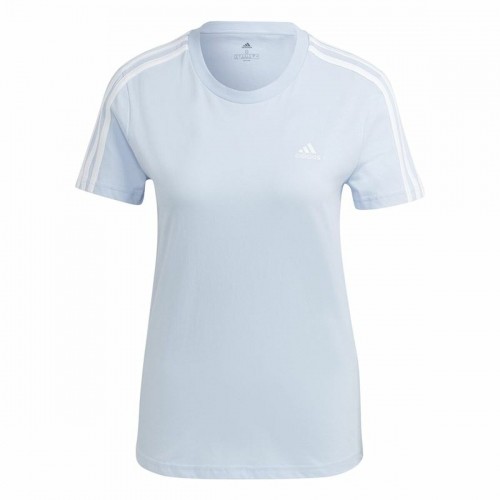 Sieviešu Krekls ar Īsām Piedurknēm Adidas 3 stripes Gaiši Zils image 1