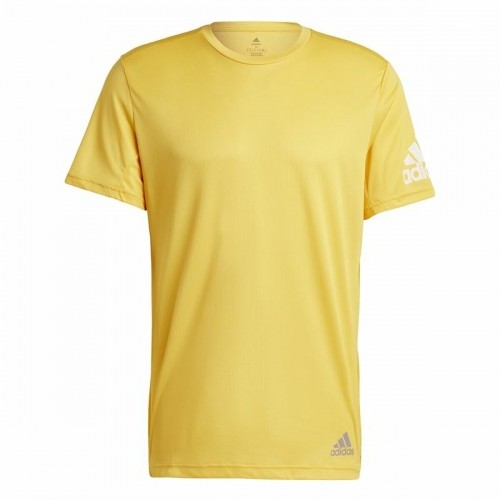 Vīriešu Krekls ar Īsām Piedurknēm Adidas Run It Dzeltens image 1