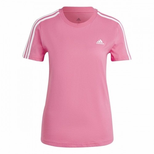 Sieviešu Krekls ar Īsām Piedurknēm Adidas 3 stripes Rozā image 1