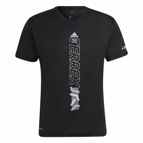 Vīriešu Krekls ar Īsām Piedurknēm Adidas Agravic Melns image 1