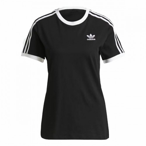 Sieviešu Krekls ar Īsām Piedurknēm Adidas 3 stripes Melns image 1