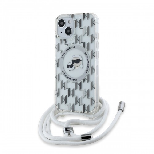 Karl Lagerfeld IML Monogram Crossbody K&CH Heads MagSafe Case for iPhone 14 Transparent image 1