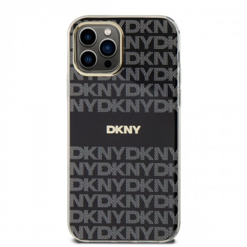 DKNY PC|TPU Repeat Pattern Tonal Stripe Magsafe Case for iPhone 12|12 Pro Black image 1