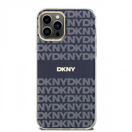 DKNY PC|TPU Repeat Pattern Tonal Stripe Magsafe Case for iPhone 12|12 Pro Blue image 1