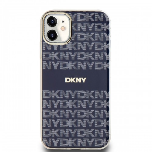 DKNY PC|TPU Repeat Pattern Tonal Stripe Magsafe Case for iPhone 11 Blue image 1