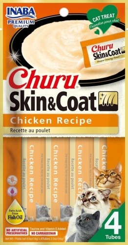 INABA Churu Skin&Coat Chicken recipe - cat treats - 4x14 g image 1