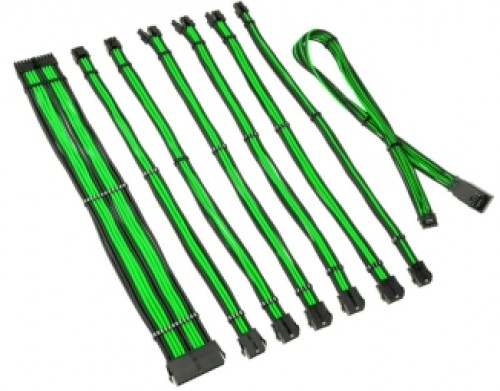 PSU kabeļu pagarinātāji Kolink Core Pro Braided Cable Extension Kit 12V-2x6 Type 1 - Venom Green image 1
