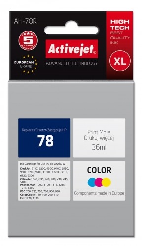 Activejet AH-78R Ink Cartridge (replacement for HP 78 C6578D; Premium; 36 ml; colour) image 1