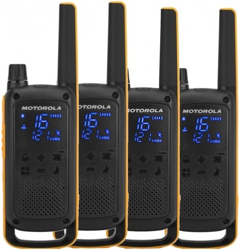 Motorola Talkabout T82 Extreme Quad Pack two-way radio 16 channels Black,Orange image 1