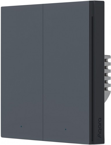Aqara Smart Wall Switch H1 Double (no neutral), grey image 1