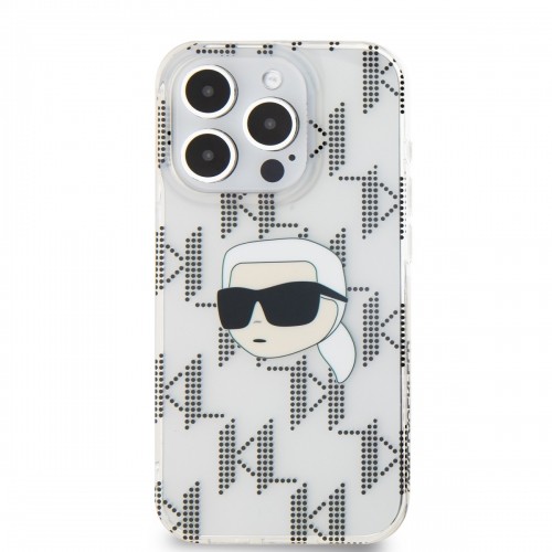 Karl Lagerfeld IML Electroplated Karl Head Case for iPhone 15 Pro Transparent image 1