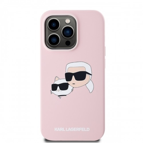 Karl Lagerfeld Liquid Silicone Double Heads MagSafe Case for iPhone 14 Pro Max Pink image 1