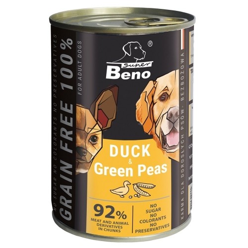 Certech SUPER BENO Duck with green peas - wet dog food - 415g image 1