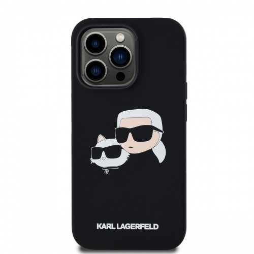 Karl Lagerfeld Liquid Silicone Double Heads MagSafe Case for iPhone 14 Pro Black image 1