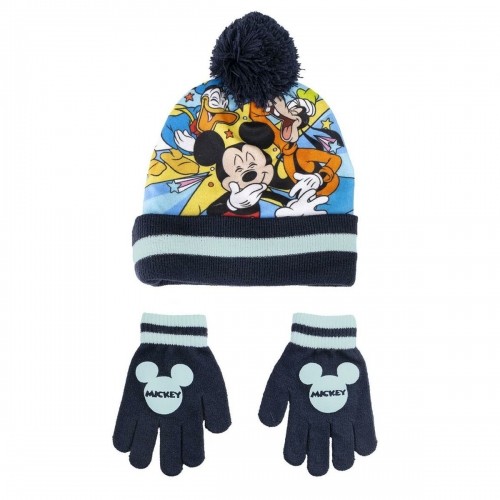 Шапка с перчатками Mickey Mouse 2 Предметы Темно-синий image 1