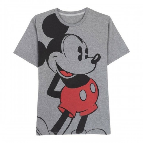 Vīriešu Krekls ar Īsām Piedurknēm Mickey Mouse Pelēks Tumši pelēks Odrasle image 1