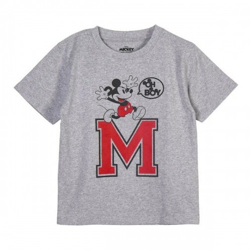 Krekls ar Īsām Piedurknēm Mickey Mouse Pelēks image 1