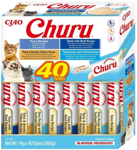 INABA Churu Variety box Tuna - cat treats - 40 x 14g image 1