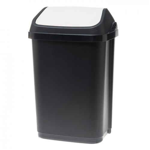 Atkritumu tvertne Keeeper 25l melna ar baltu image 1