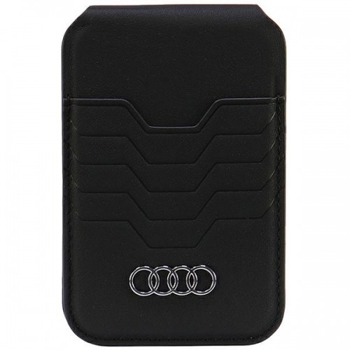Audi Leather Wallet Card Slot Stand czarny|black MagSafe AU-MSCH-GT|D3-BK image 1