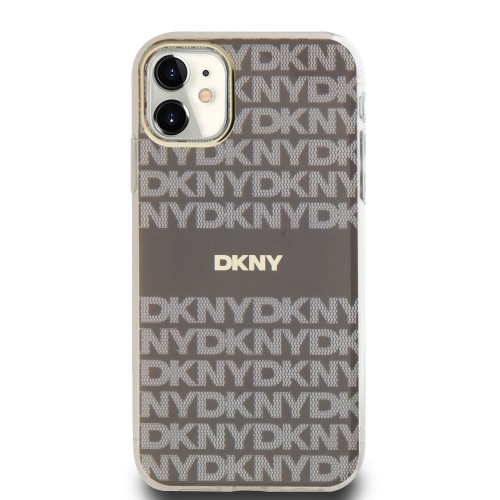 DKNY PC|TPU Repeat Pattern Tonal Stripe Magsafe Case for iPhone 11 Beige image 1