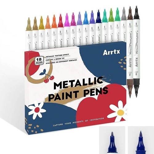 Arrtx 18 Colors Metallic Paint Pens image 1