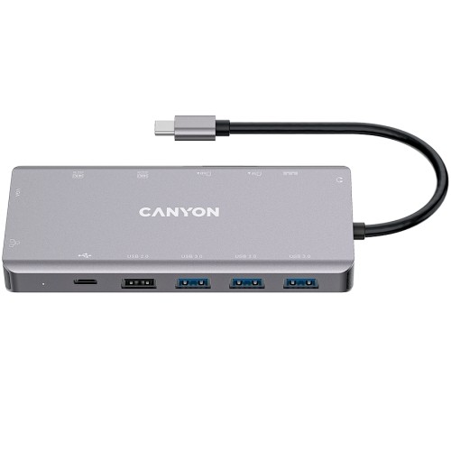 CANYON hub DS-12 13in1 4k USB-C Dark Grey image 1