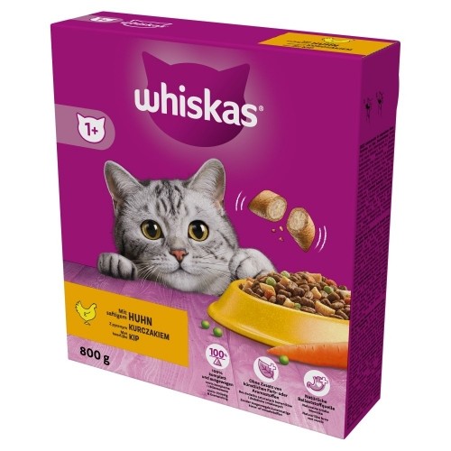 WHISKAS with delicious chicken - dry cat food - 800g image 1