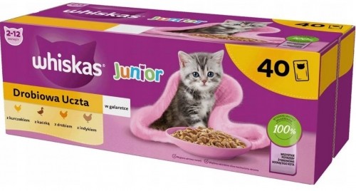 WHISKAS Junior Poultry in jelly - wet cat food - 40 x 85g image 1