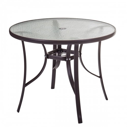 Dining Table Neila 90 x 90 x 72 cm Crystal Steel image 1