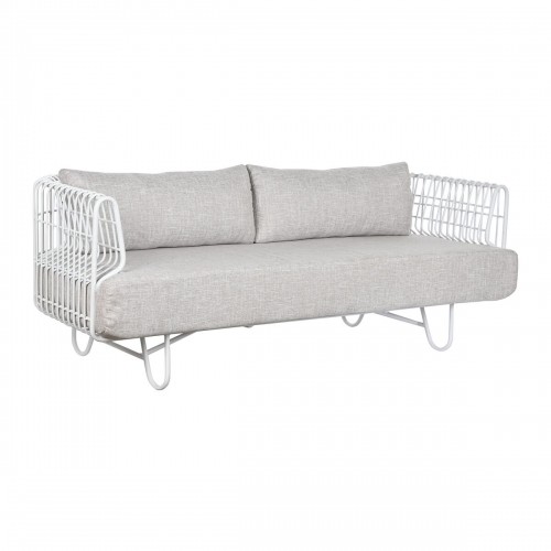 Sofa Home ESPRIT White Beige Metal 180 x 66 x 66 cm image 1