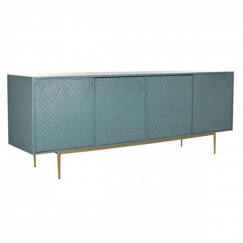 Sideboard DKD Home Decor Golden Metal Turquoise Mango wood (200 x 50 x 76 cm) image 1