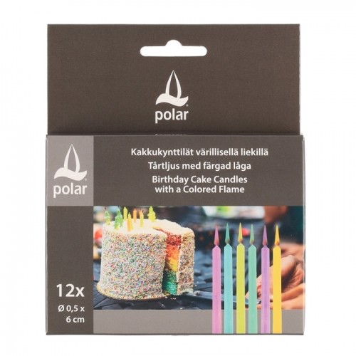 Tortes svecītes Polar Birthday krāsaina liesma 12gab. image 1