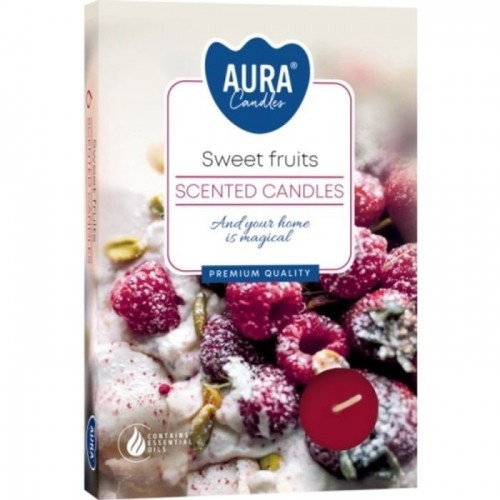 Tējas sveces arom. Aura sweet fruits 6gab. 3-4h image 1