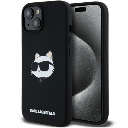 Karl Lagerfeld KLHMP15SSCHPPLK iPhone 15 | 14 | 13 6.1" czarny|black hardcase Silicone Choupette Head MagSafe image 1