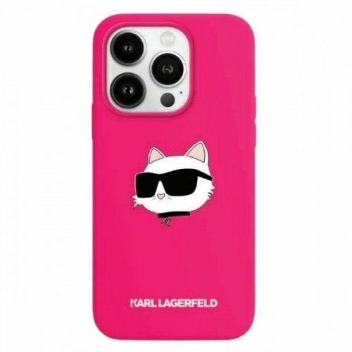 Karl Lagerfeld KLHMP15LSCHPPLF iPhone 15 Pro 6.1" różowy|fuschia hardcase Silicone Choupette Head MagSafe image 1