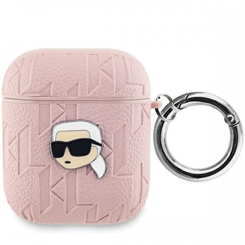 Karl Lagerfeld KLA2PGKIPP AirPods 1|2 cover różowy|pink Monogram Karl Head image 1