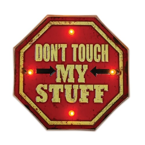 RETRO Metal Sign LED Don't Touch Forever Light image 1