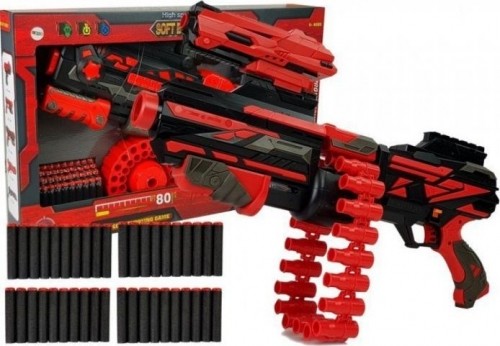Noname Lean Sport Large Pistol Rifle With Foam Bullets 40 Pcs Red and Black Sight image 1