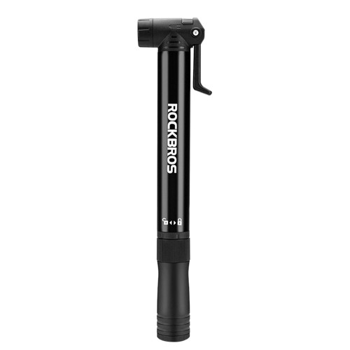 Rockbros 42320010001 hand pump for bicycle + screwdriver - black image 1
