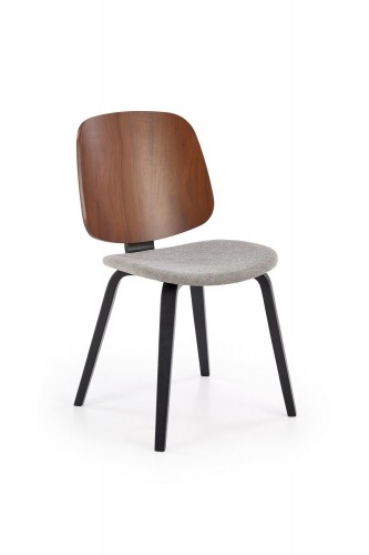 Halmar K563 chair, walnut / grey / black image 1