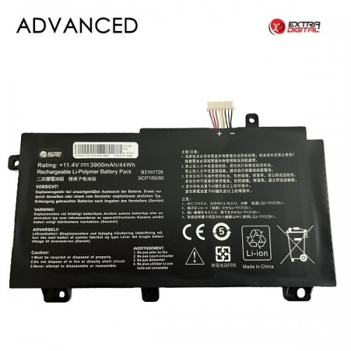 Extradigital Аккумулятор для ноутбука ASUS B31N1726, 3900mAh, Extra Digital Advanced image 1