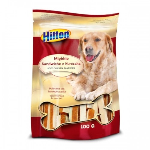 HILTON soft chicken sandwiches - dog treat - 100g image 1