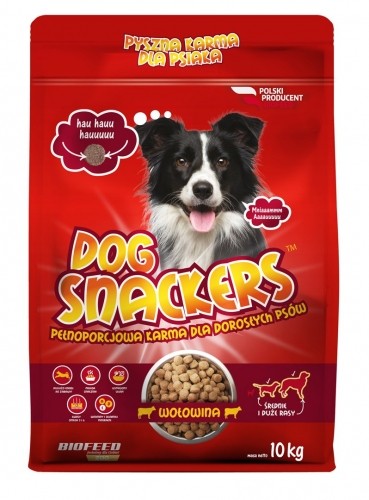 BIOFEED Dog Snackers Adult medium & large Beef - dry dog food - 10kg image 1