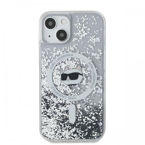 Karl Lagerfeld KLHMN61LGCHSGH iPhone 11 | Xr 6.1" hardcase transparent Liquid Glitter Choupette Head Magsafe image 1