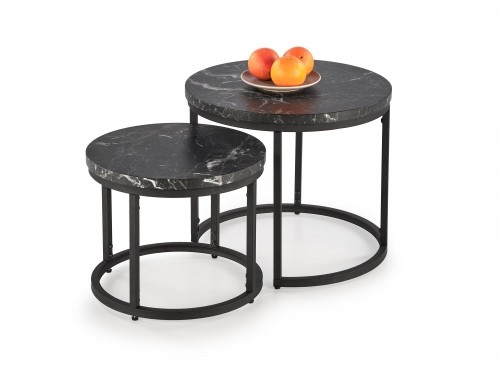 Halmar OREO set of two c. tables - black marble / black image 1