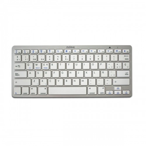 Bluetooth Keyboard Nilox NXKB01S White Spanish Qwerty image 1
