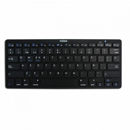 Keyboard Nilox Teclado Bluetooth Negro Black Spanish Qwerty image 1
