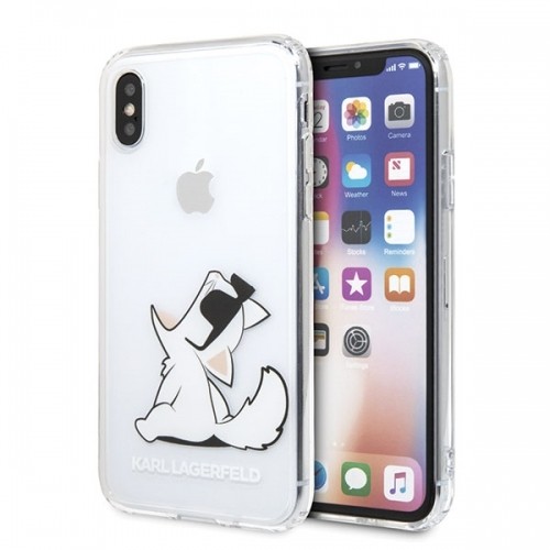 Karl Lagerfeld KLHCPXCFNRC Fun Choupette Cover Silikona Aizsargapvalks Priekš Apple iPhone X | XS Caurspīdīgs image 1